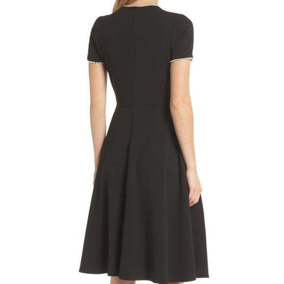 Gal Meets Glam Collection Victoria Pearly Trim Fit & Flare Dress (20) - Picture 2 of 7